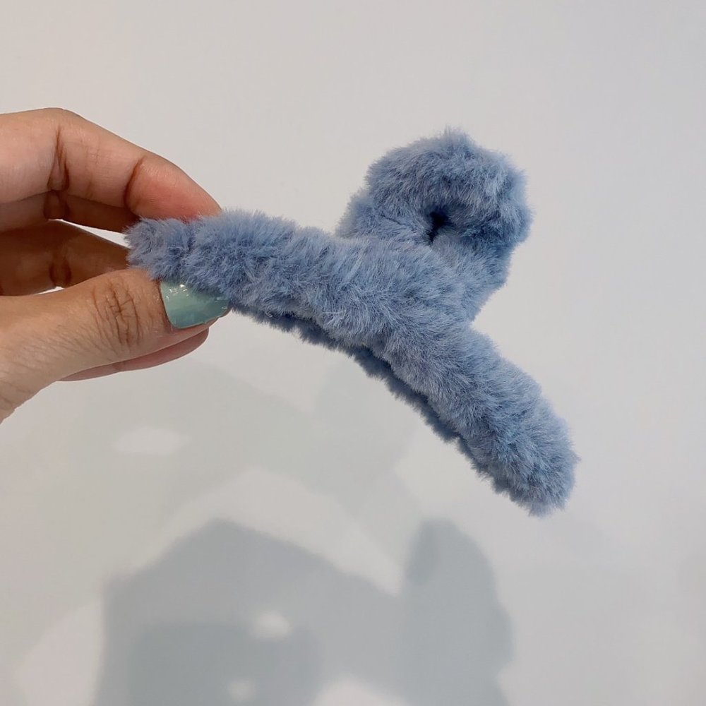 Plush French Hair Claw, Fluffy Hair Clips, Fuzzy Hair Clips, Large Hair Claw,